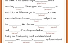 Best Thanksgiving Mad Libs Free Printable (Use It This Year!) within Thanksgiving Mad Libs Worksheets