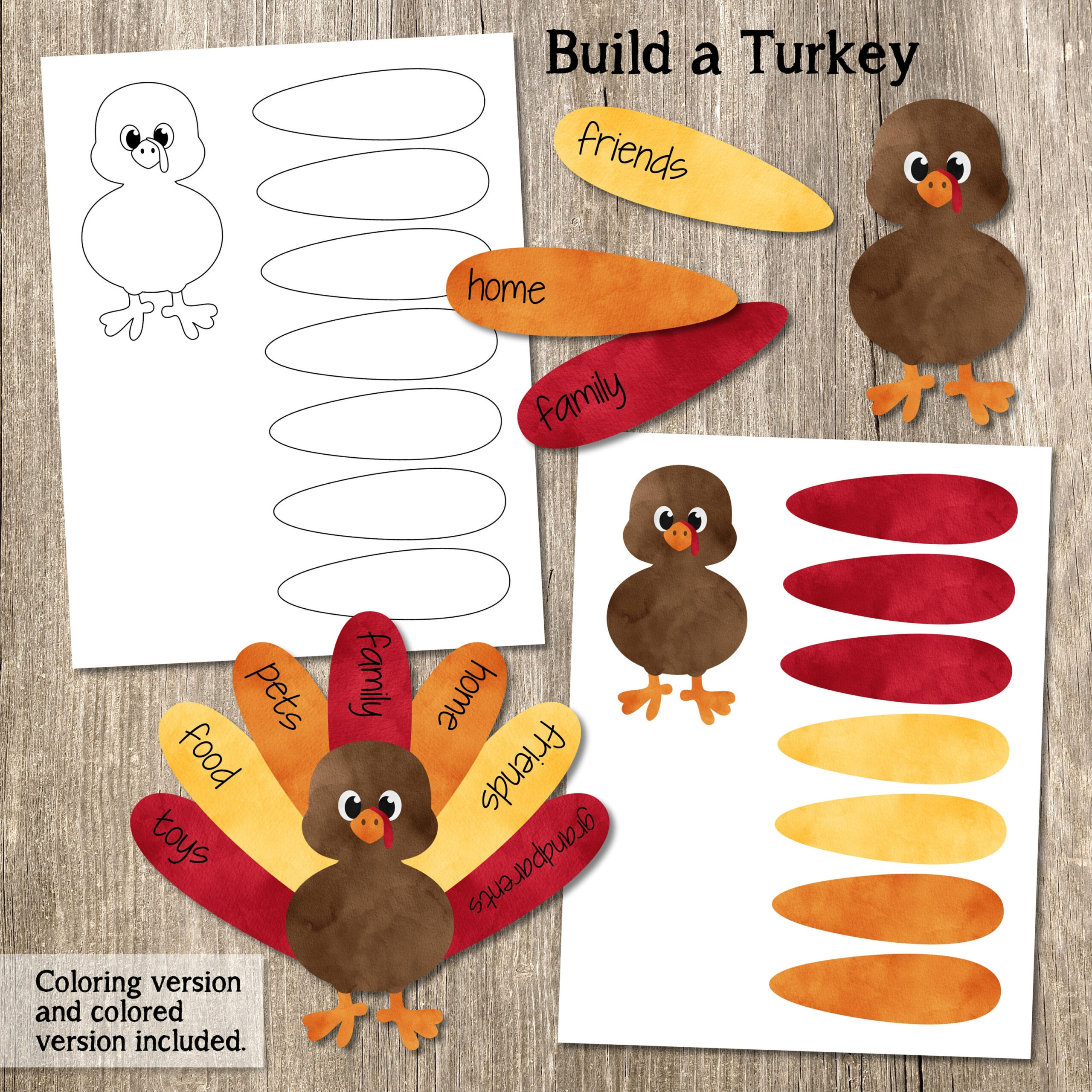 Build A Turkey Kid&amp;#039;S Craft, Printable Thanksgiving Craft throughout Turkey Thanksgiving Worksheet