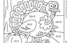 Colornumber Thanksgiving Math Worksheets for Color By Number Thanksgiving Math Worksheets