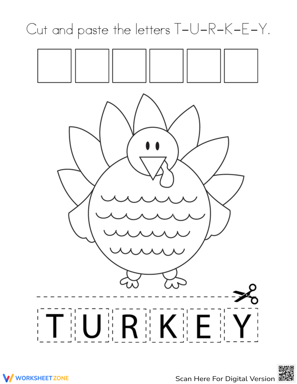 Cut And Paste Thanksgiving Worksheets Worksheets regarding Thanksgiving Cutting Worksheets