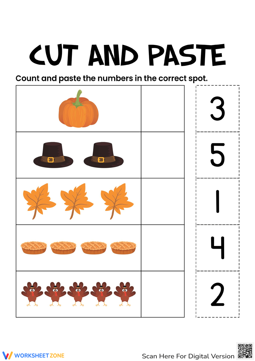 Cut And Paste Thanksgiving Worksheets Worksheets throughout Free Thanksgiving Cut And Paste Worksheets