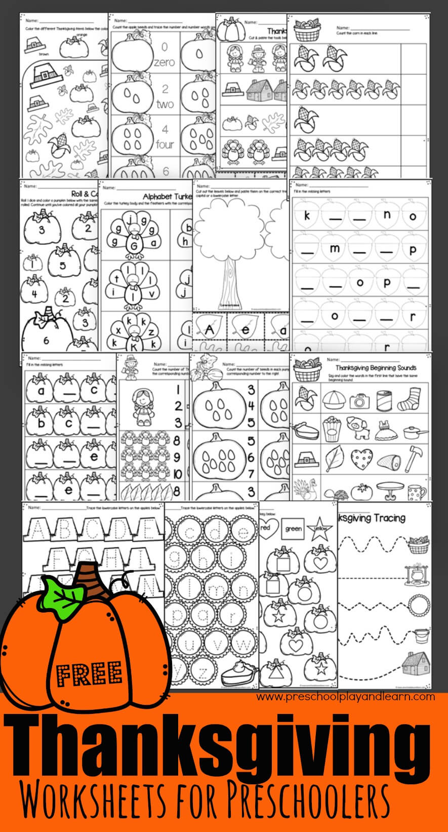 🦃 Free Printable Thanksgiving Worksheets For Preschool with regard to Thanksgiving Worksheets For 3 Year Olds