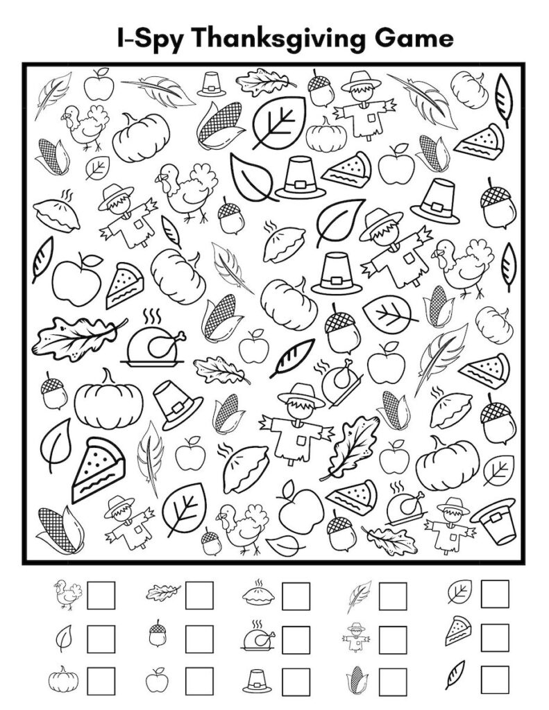 Free I Spy Thanksgiving Printables Your Kids Will Love! - Originalmom for Thanksgiving Hidden Picture Worksheets