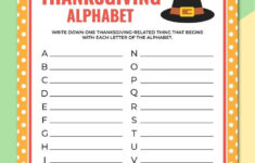 Free Printable Thanksgiving Alphabet Game within Thanksgiving Games Worksheets