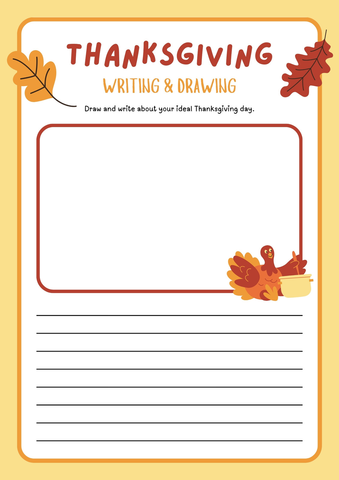 Free Printable Thanksgiving Worksheet Templates | Canva inside Free Printable Thanksgiving Writing Worksheets