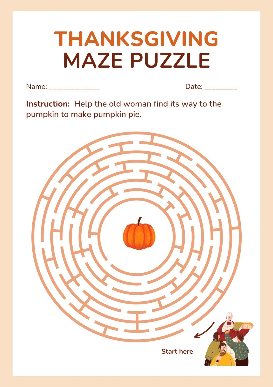 Free Printable Thanksgiving Worksheet Templates | Canva pertaining to Thanksgiving Kids Worksheets