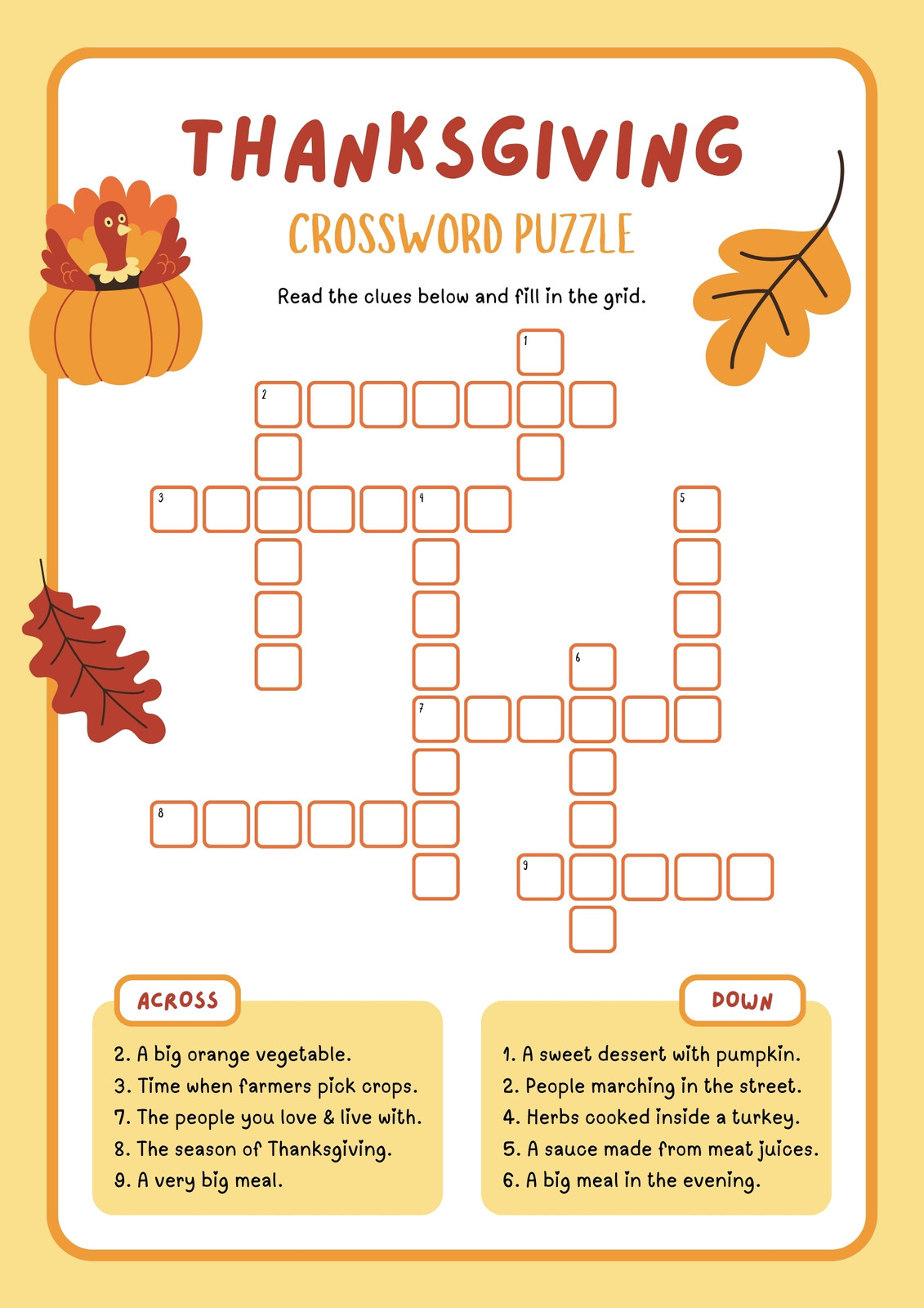 Free Printable Thanksgiving Worksheet Templates | Canva throughout Free Printable Thanksgiving Worksheets For Middle School