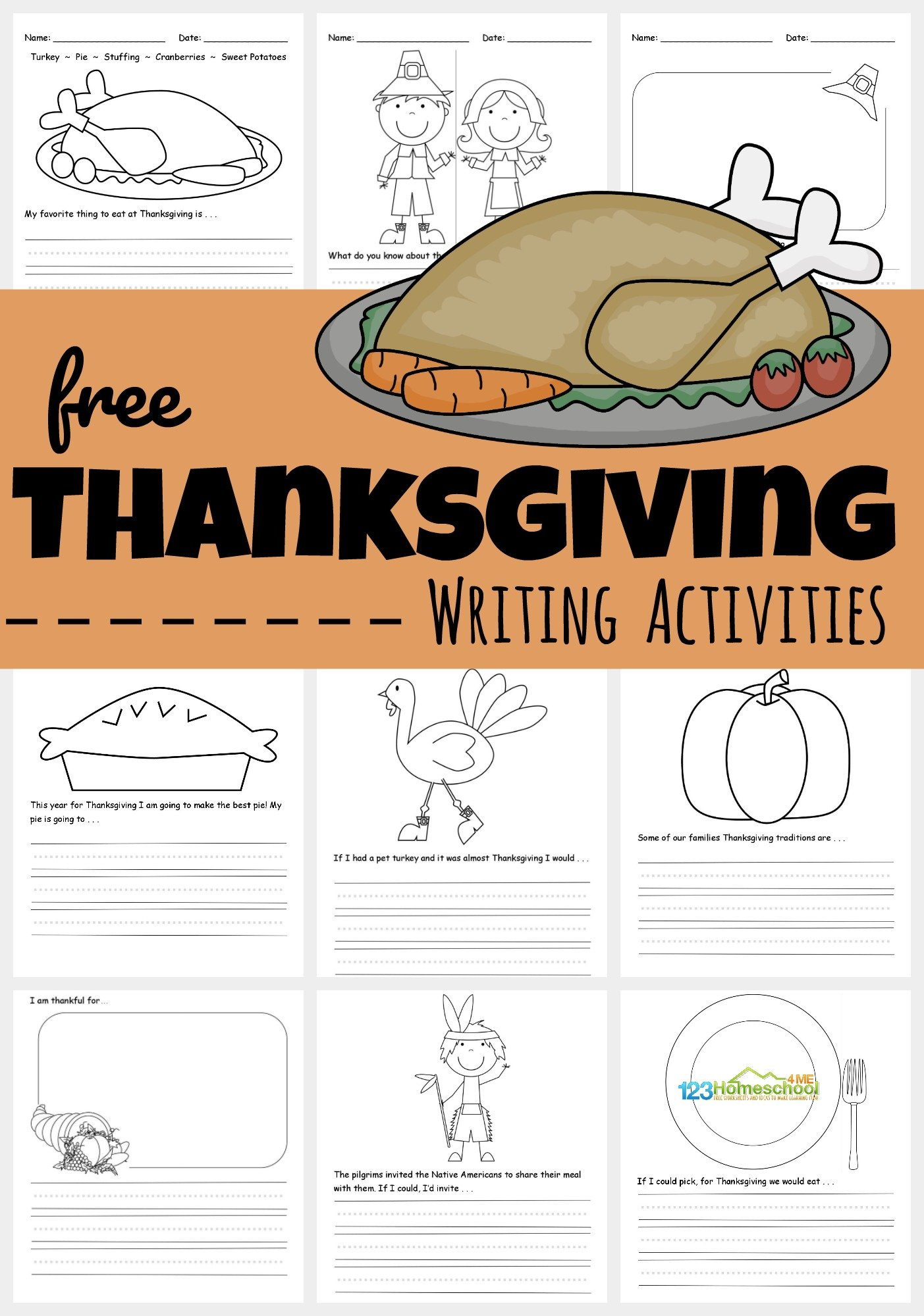 Free Printable Thanksgiving Writing Activities inside Thanksgiving Creative Writing Worksheets