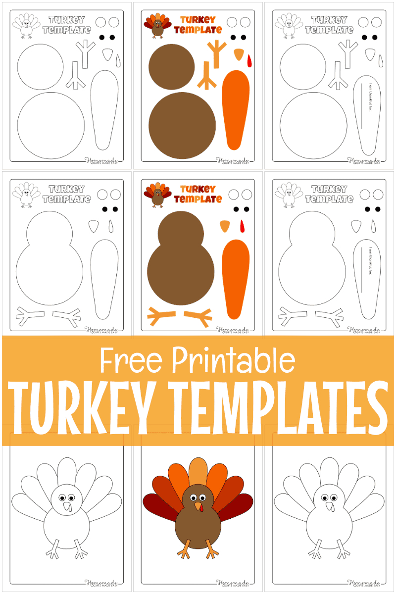 Free Printable Turkey Template For Thanksgiving Crafts inside Thanksgiving Craft Worksheets