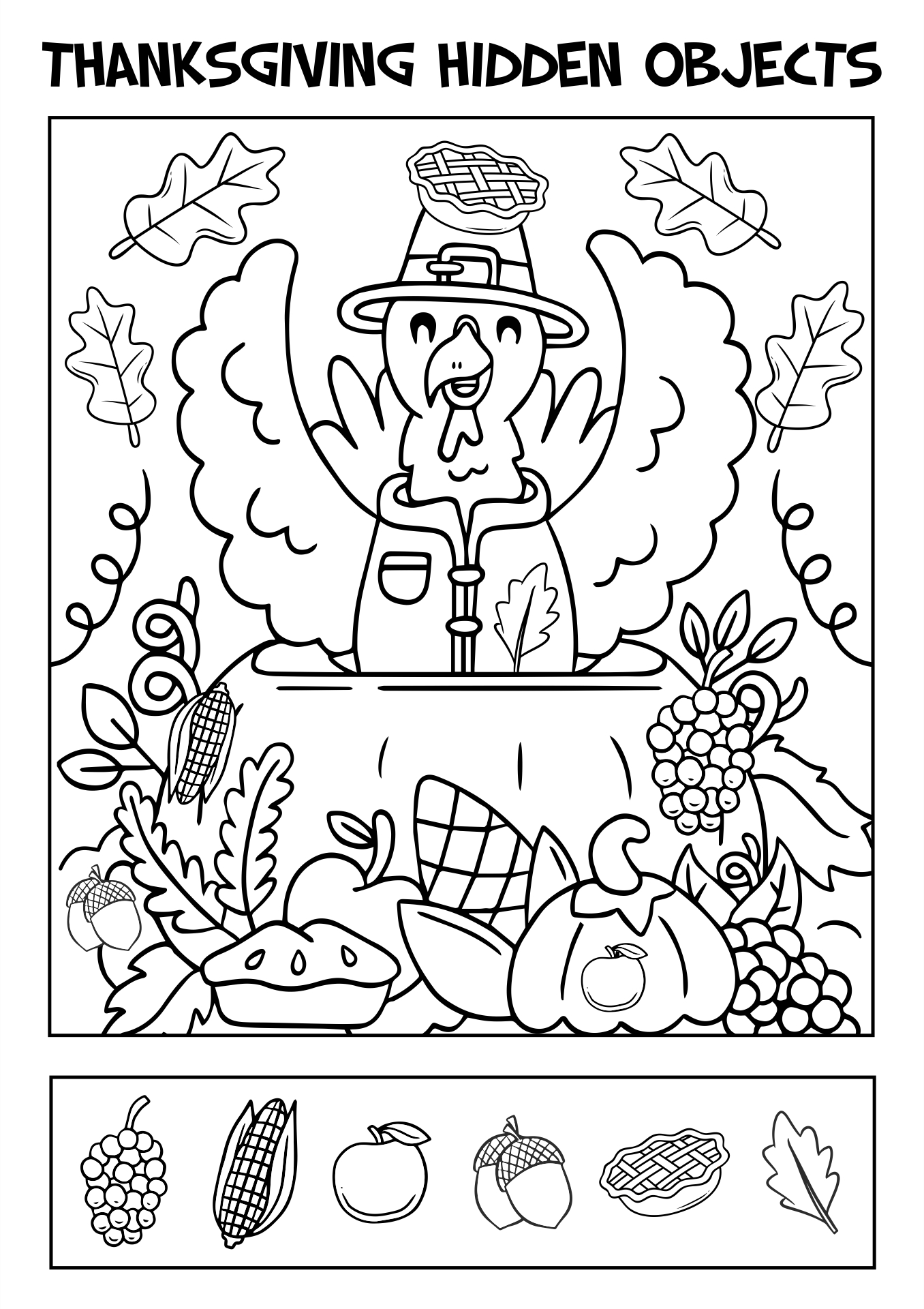 Free Thanksgiving Hidden Picture Worksheet, Download Free for Thanksgiving Hidden Picture Worksheets