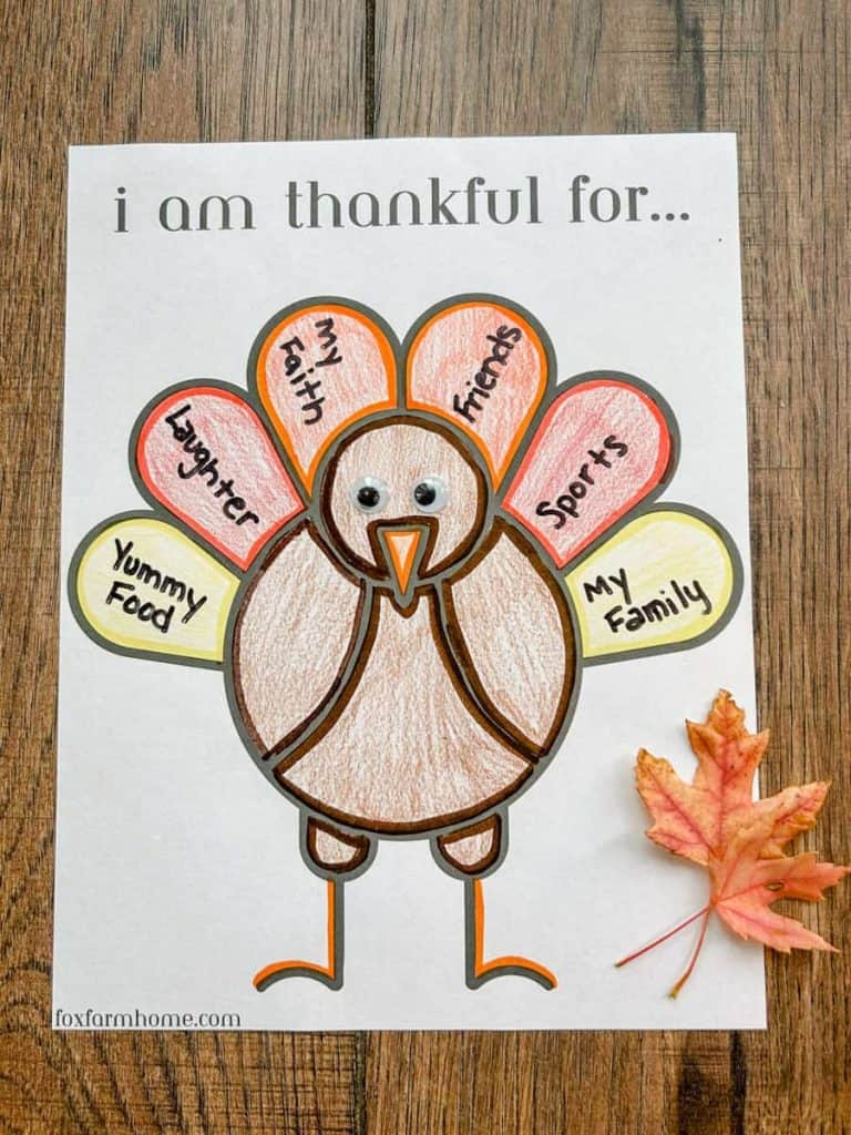 Free Thanksgiving &amp;quot;I Am Thankful For&amp;quot; Printable - Fox Farm Home throughout Thankful Thanksgiving Worksheet