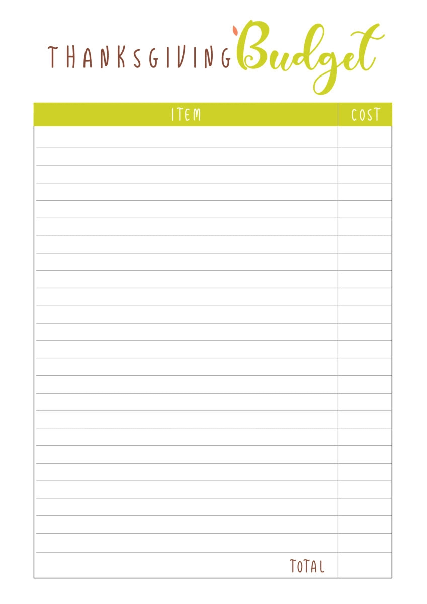 Free Thanksgiving Planner Printable 2025(11 Printables!) - Leap Of throughout Thanksgiving Budget Worksheet