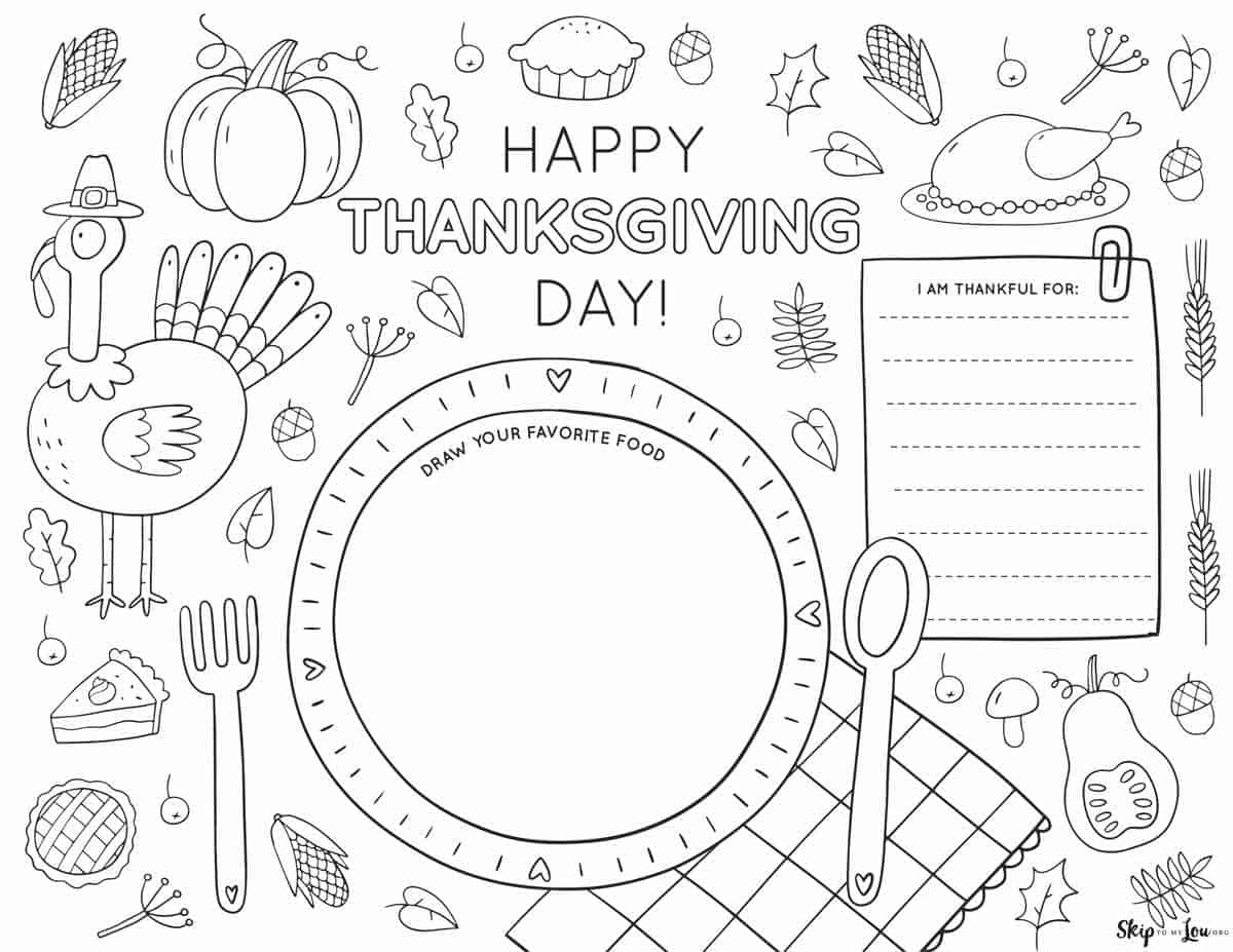 Free Thanksgiving Printables. | Skip To My Lou pertaining to Kids Thanksgiving Worksheet