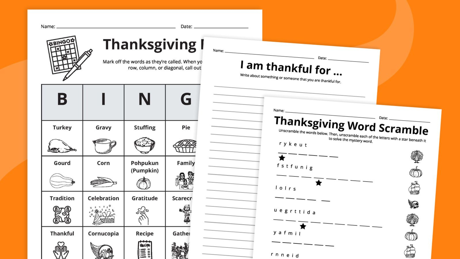 Free Thanksgiving Worksheets Bundle for Fun Thanksgiving Worksheets Free