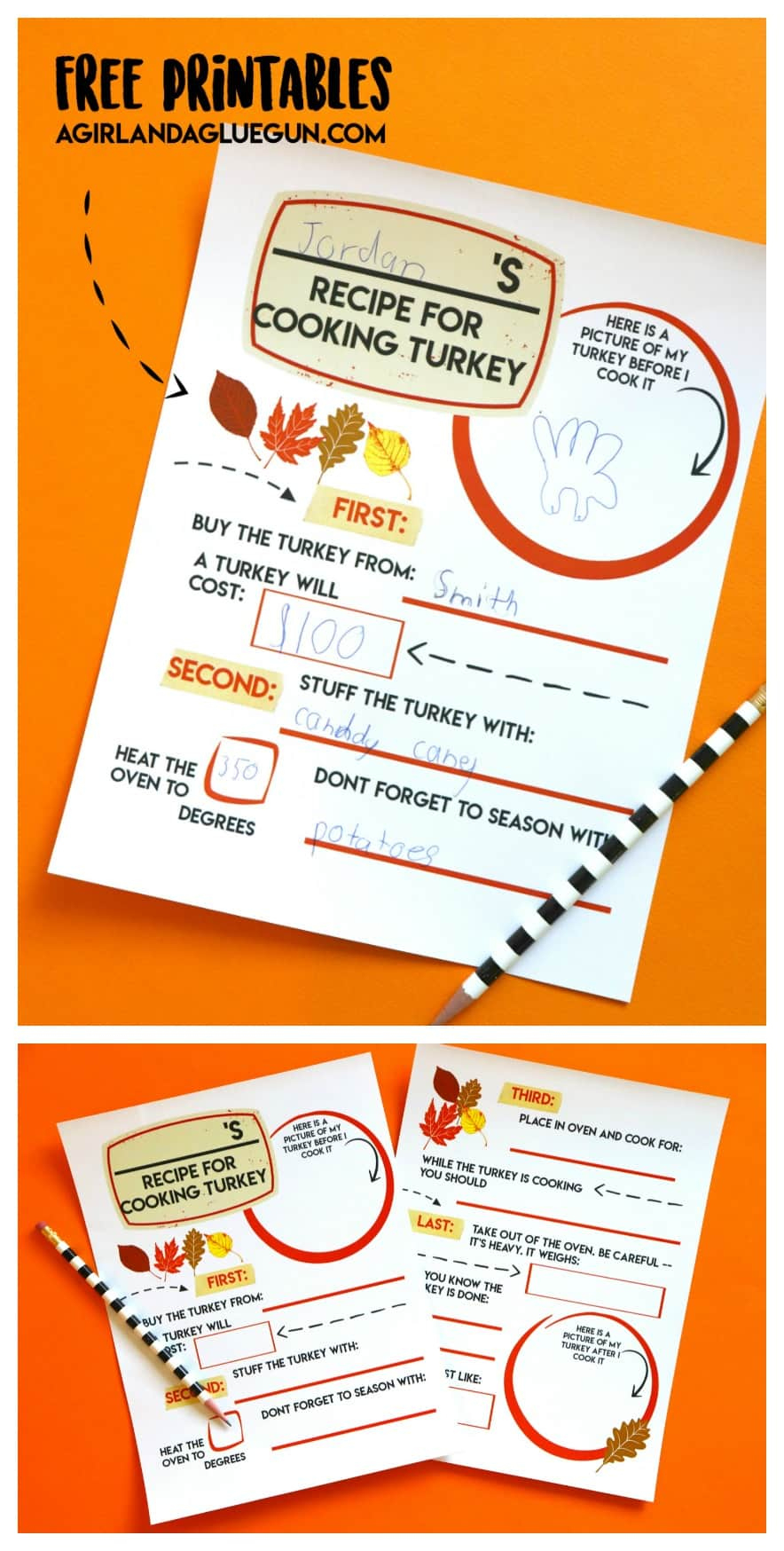 Funny How To Cook A Turkey Printable! - A Girl And A Glue Gun intended for How To Cook A Thanksgiving Turkey Worksheet