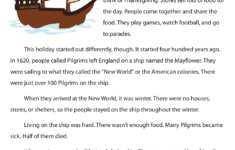 Grade 5 Thanksgiving Worksheets &amp; Printable in The History of Thanksgiving Worksheet