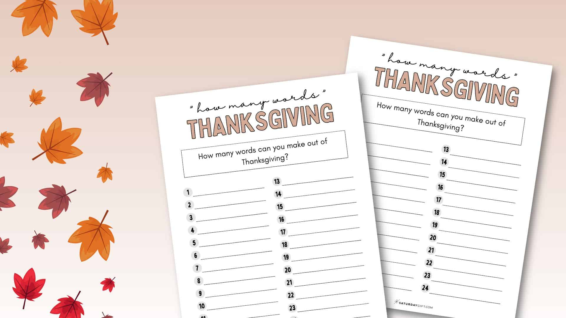How Many Words Can You Make From Thanksgiving - Worksheet with Making Words From Thanksgiving Worksheet