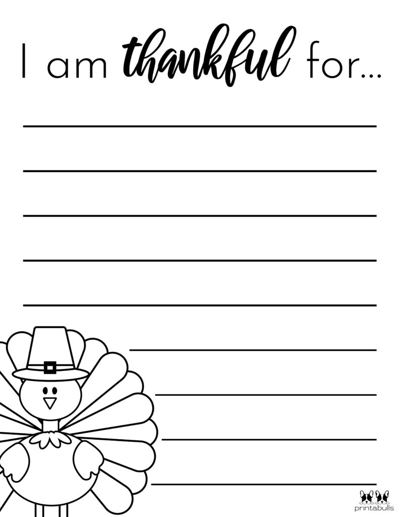 I Am Thankful For&amp;#039; Printables - 10 Unique Worksheets | Printabulls in I Am Thankful For Thanksgiving Worksheets