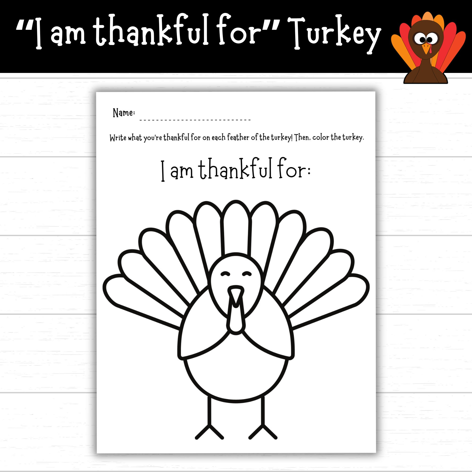 I Am Thankful For Turkey, Thanksgiving Turkey For Kids, Printable inside Turkey Thanksgiving Worksheet