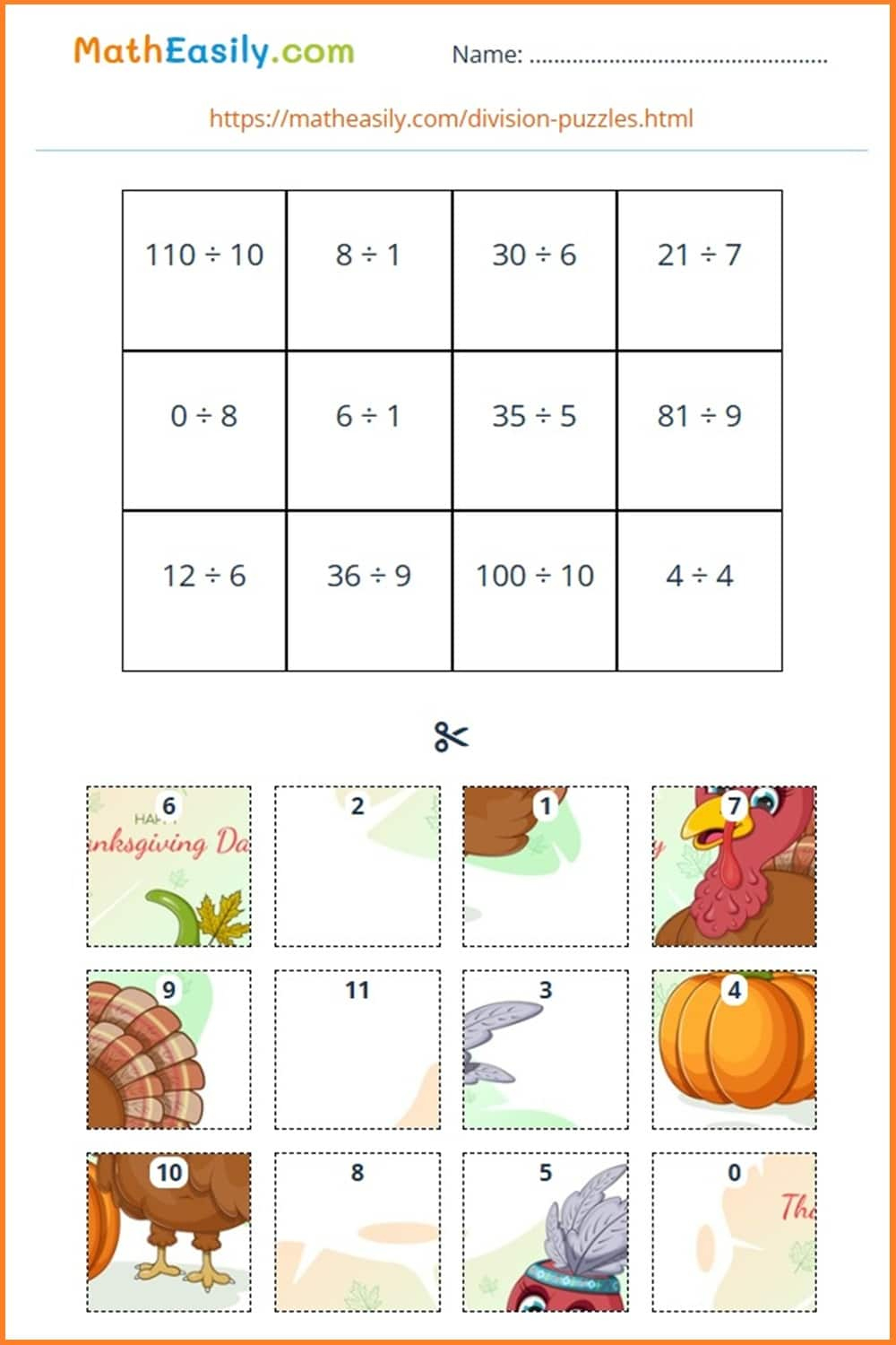 Math Thanksgiving Worksheets Pdf | Free Download pertaining to Division Thanksgiving Worksheets