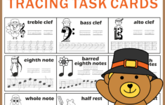 Music Tracing Task Cards For Thanksgiving pertaining to Thanksgiving Rhythm Worksheet