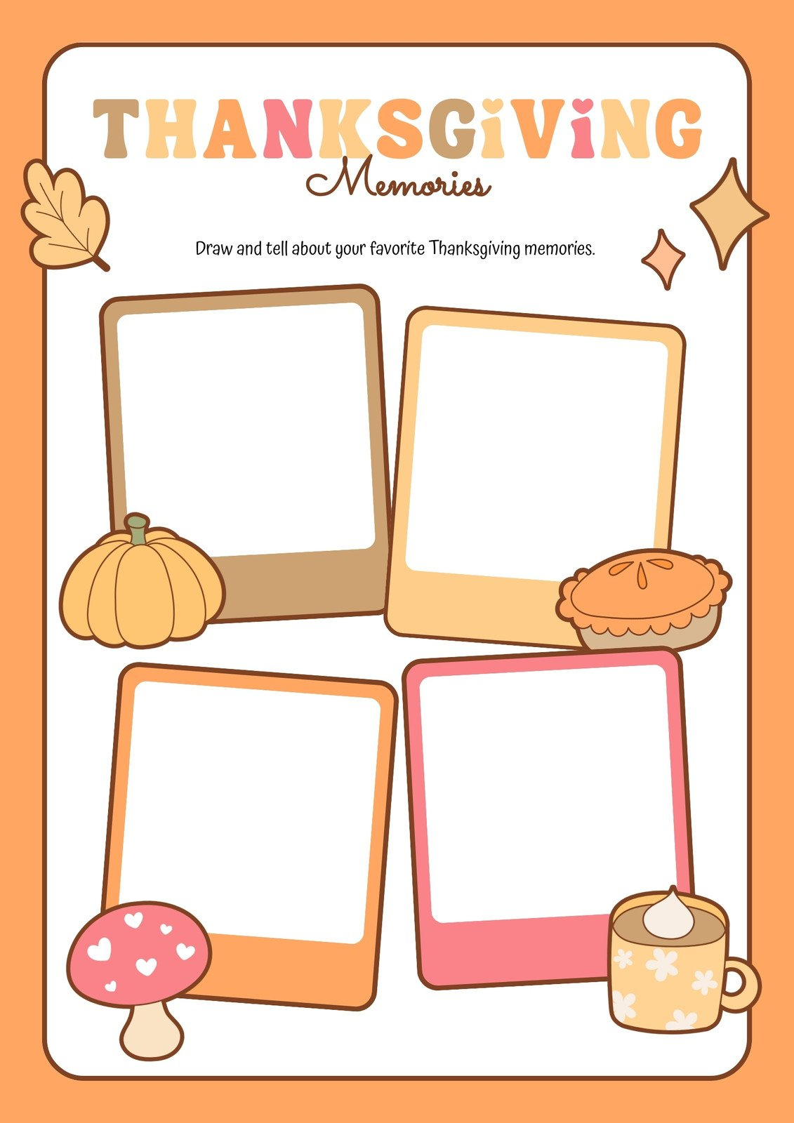 Page 4 - Free Printable Thanksgiving Worksheet Templates | Canva regarding Thanksgiving Favorites Worksheet