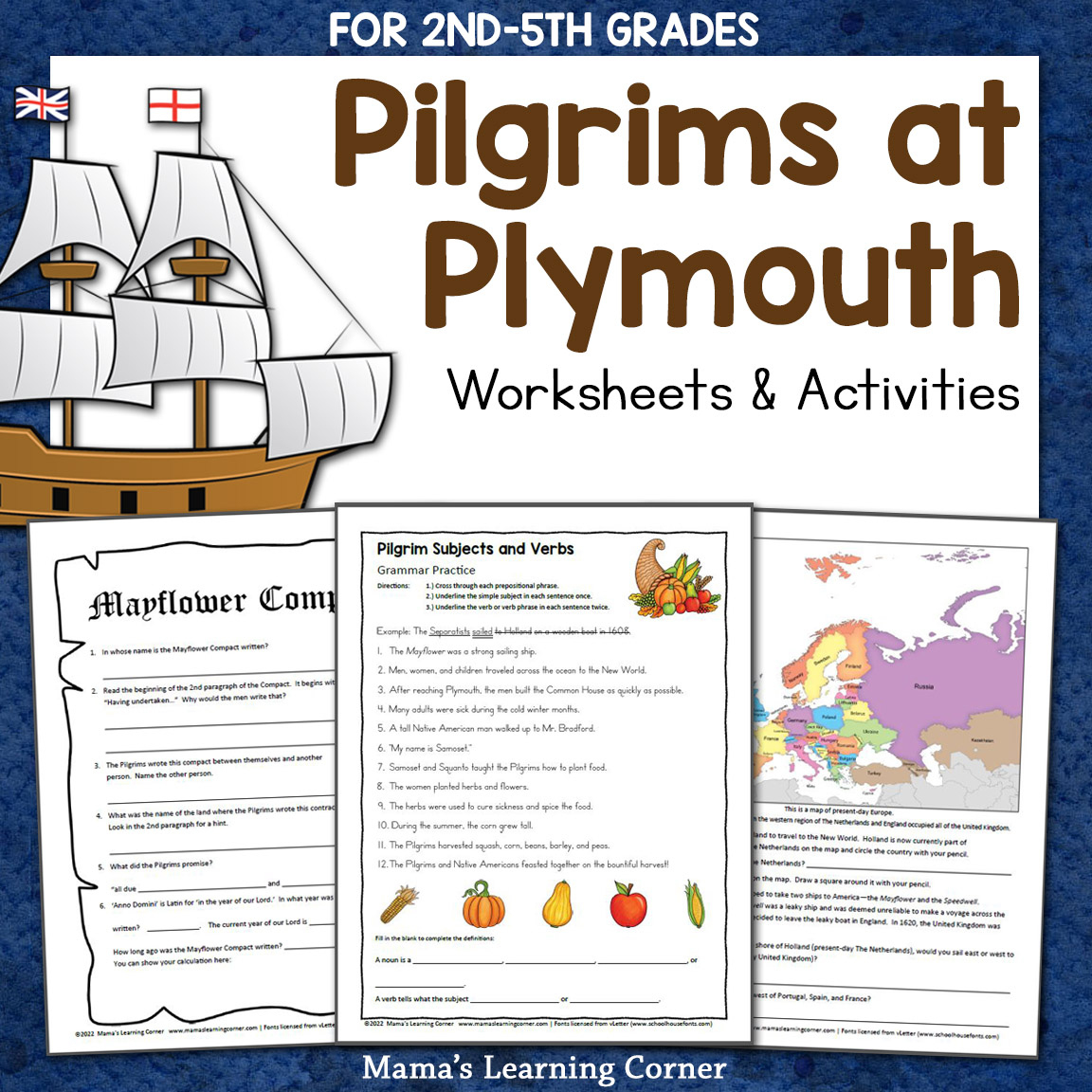 Pilgrims At Plymouth Thanksgiving Worksheets For 2Nd-5Th Graders regarding Thanksgiving Worksheets For 5Th Grade