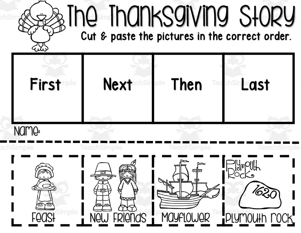 Sequence The Thanksgiving Story Activity pertaining to Thanksgiving Sequencing Worksheet