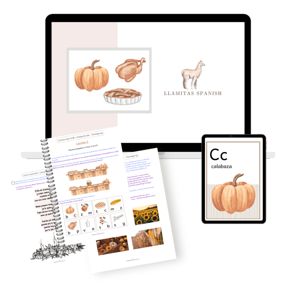 Spanish Thanksgiving Worksheets - Llamitas Spanish for Free Spanish Thanksgiving Worksheets