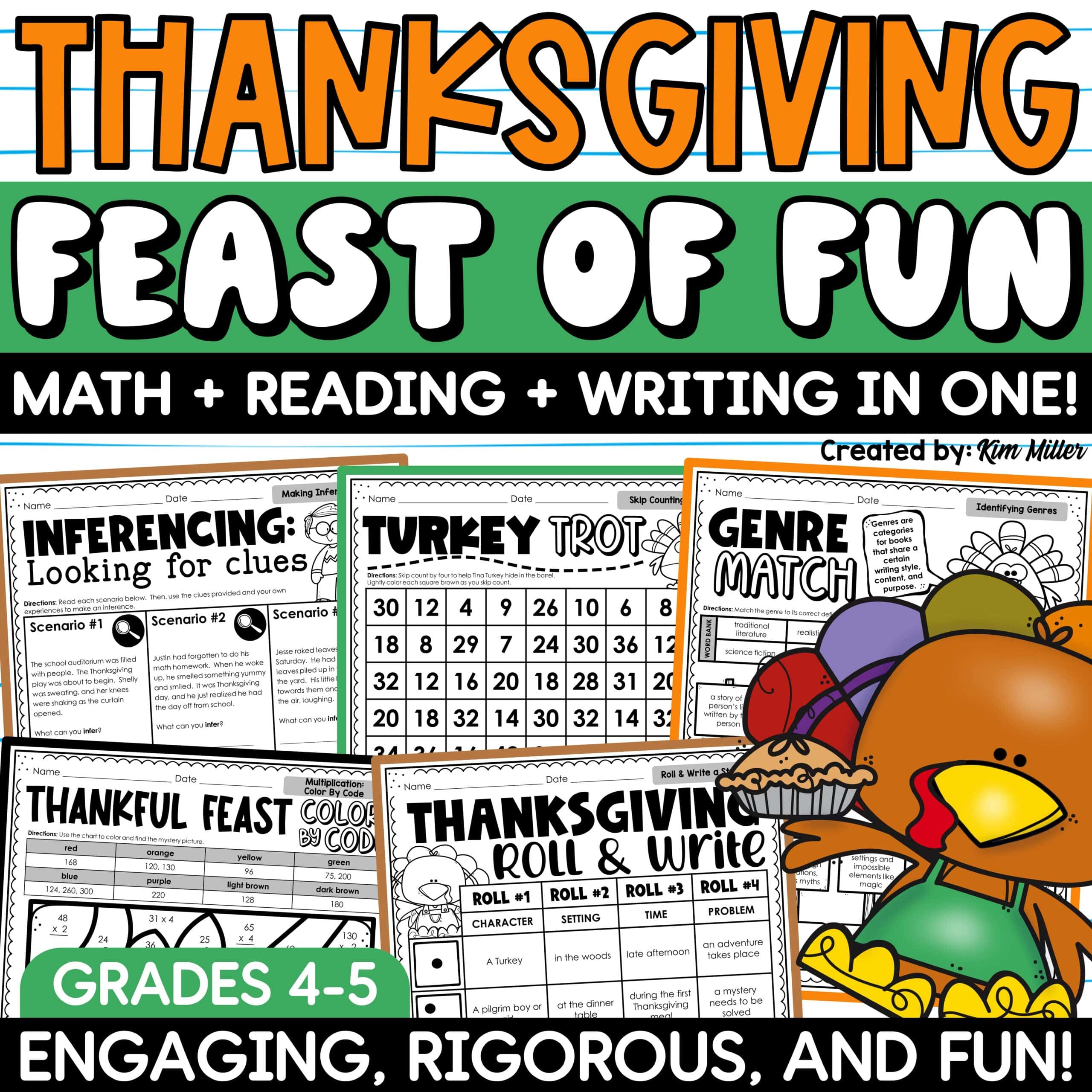 Thanksgiving Activities Math Reading Comprehension Writing No Prep with regard to Pre-Algebra Thanksgiving Worksheets