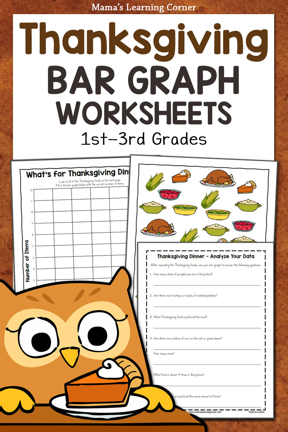 Thanksgiving Bar Graph Worksheet Packet - Mamas Learning Corner intended for Thanksgiving Pumpkin Graphing Worksheet