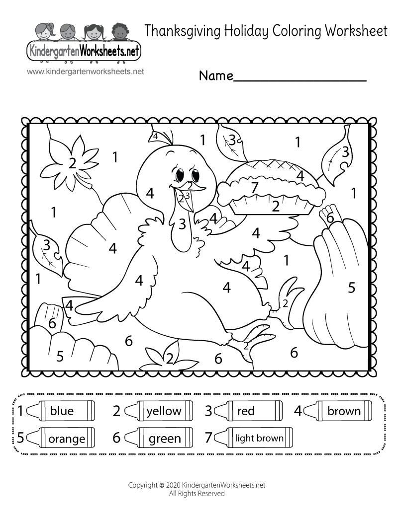 Thanksgiving Colornumber Worksheet - Free Printable, Digital with regard to Thanksgiving Number Worksheets