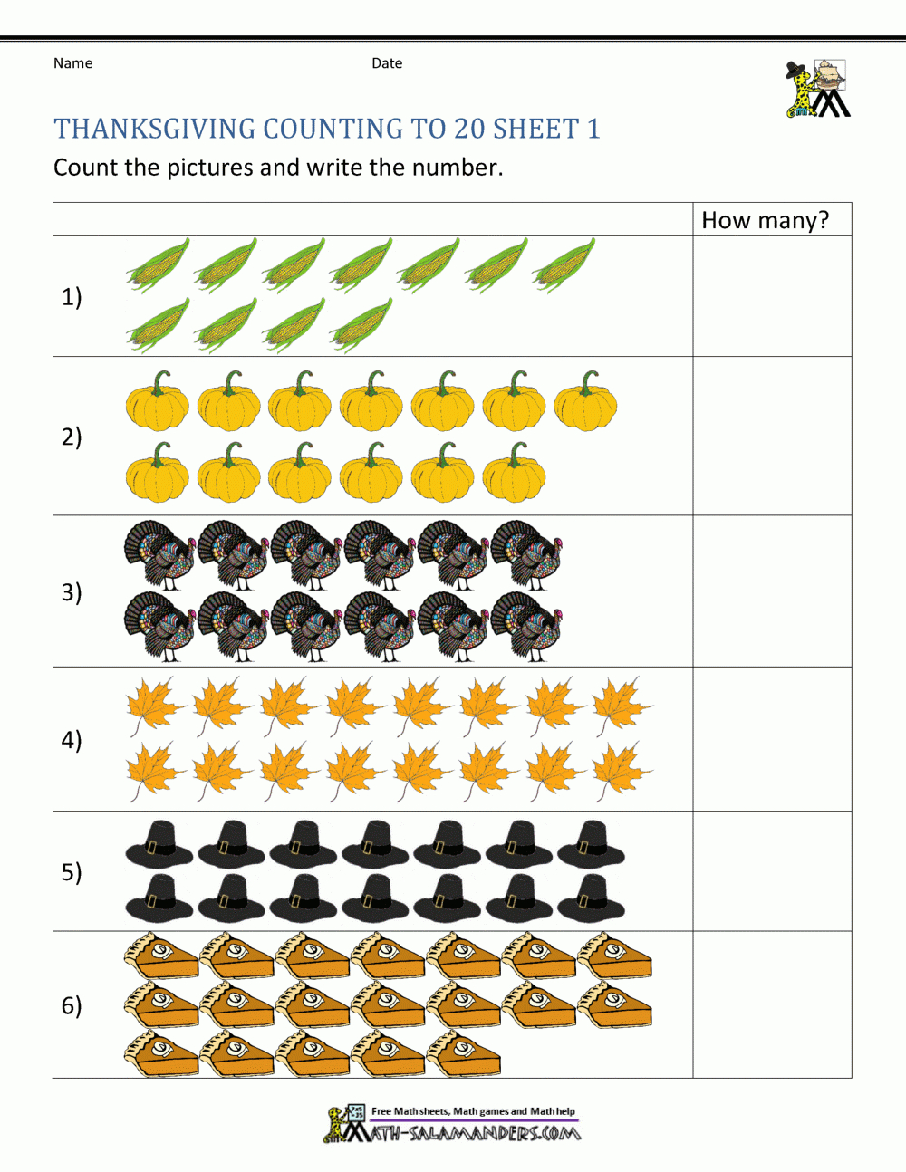 Thanksgiving Counting Worksheets regarding Thanksgiving 3rd Grade Worksheets