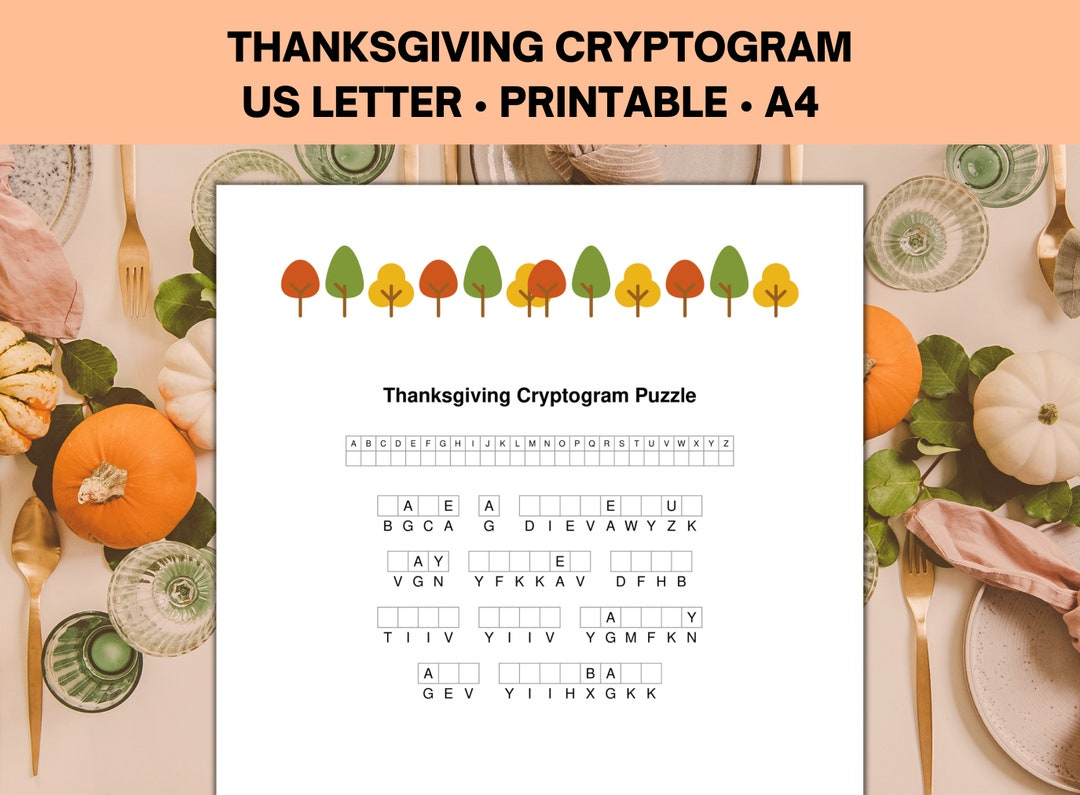 Thanksgiving Cryptogram Puzzle, Thanksgiving Printable Game And Activities For Kids And Adults pertaining to Thanksgiving Cryptogram Worksheet