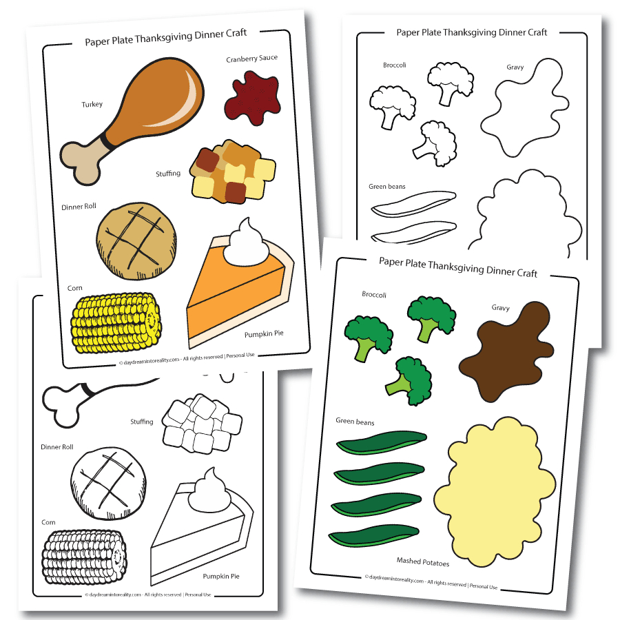 Thanksgiving Dinner Paper Plate Craft | Free Pdf Template intended for Thanksgiving Feast Worksheet