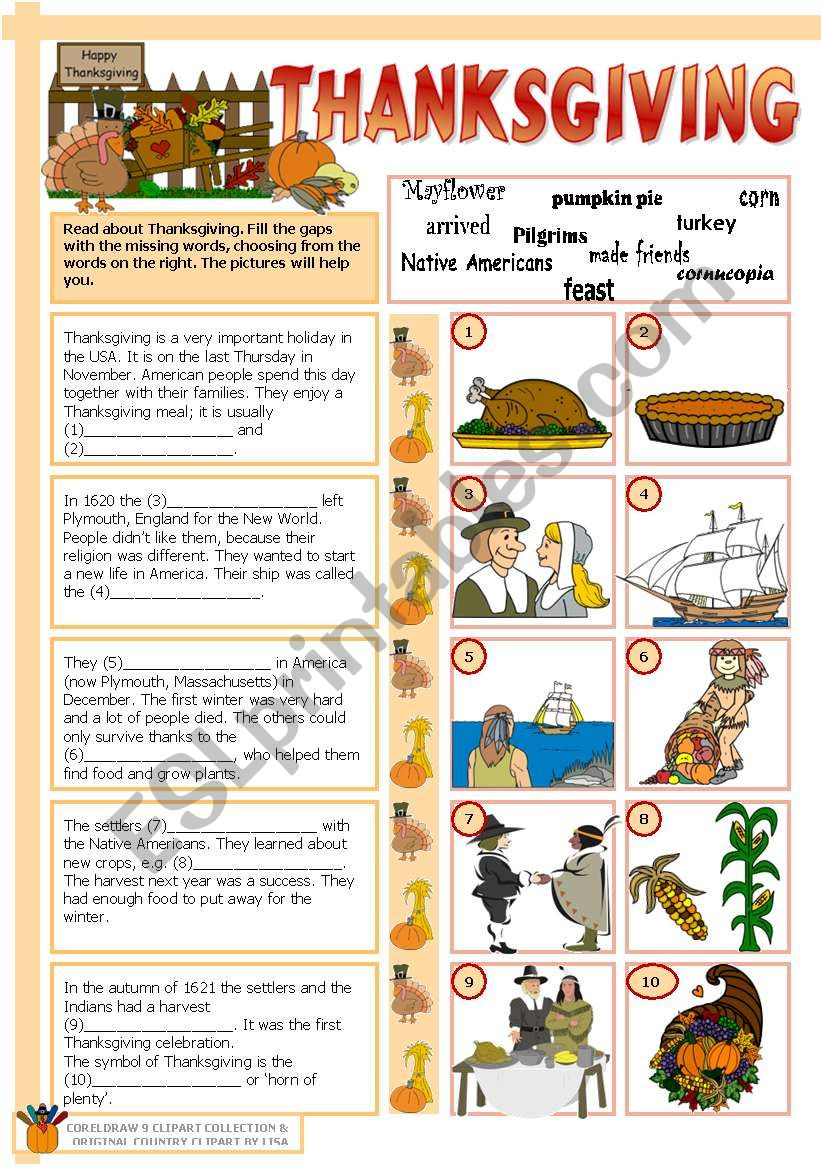 Thanksgiving - Esl Worksheettecus with Thanksgiving Esl Worksheets