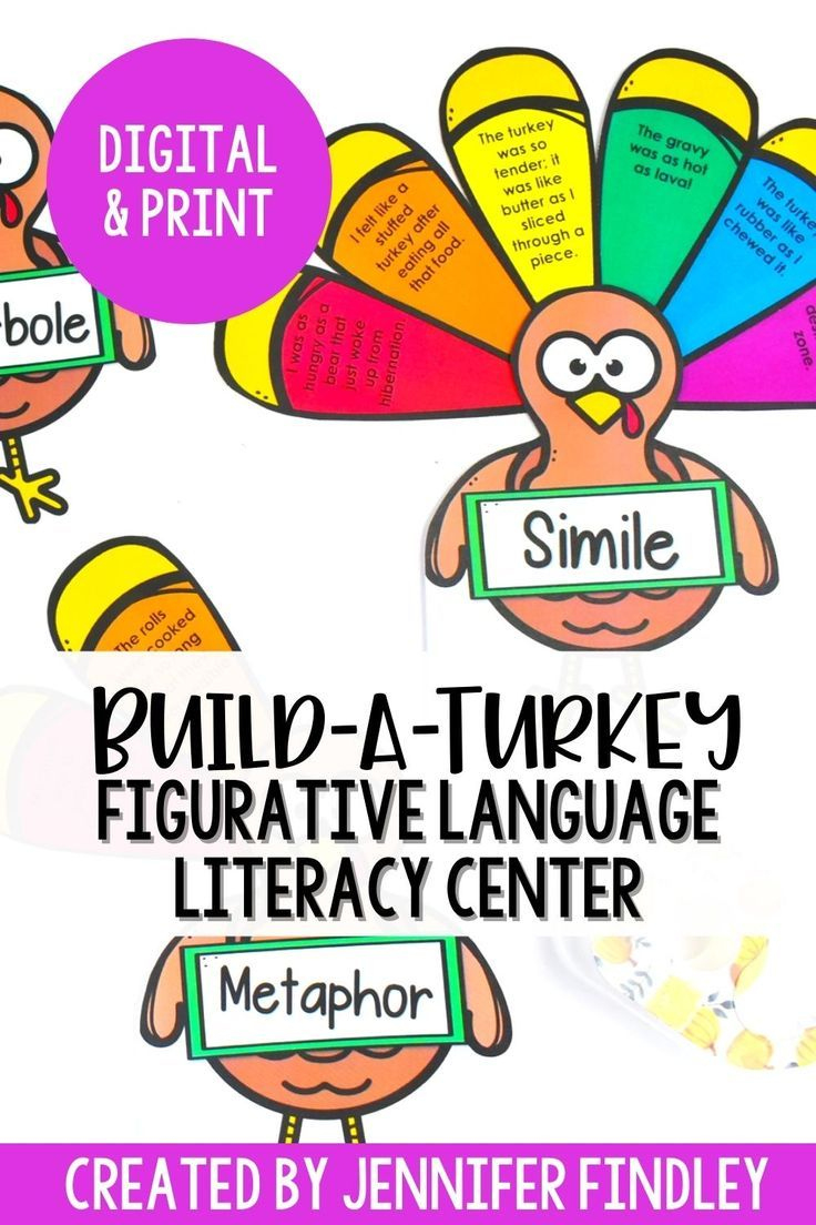 Thanksgiving Figurative Language - Build A Turkey in Thanksgiving Figurative Language Worksheets