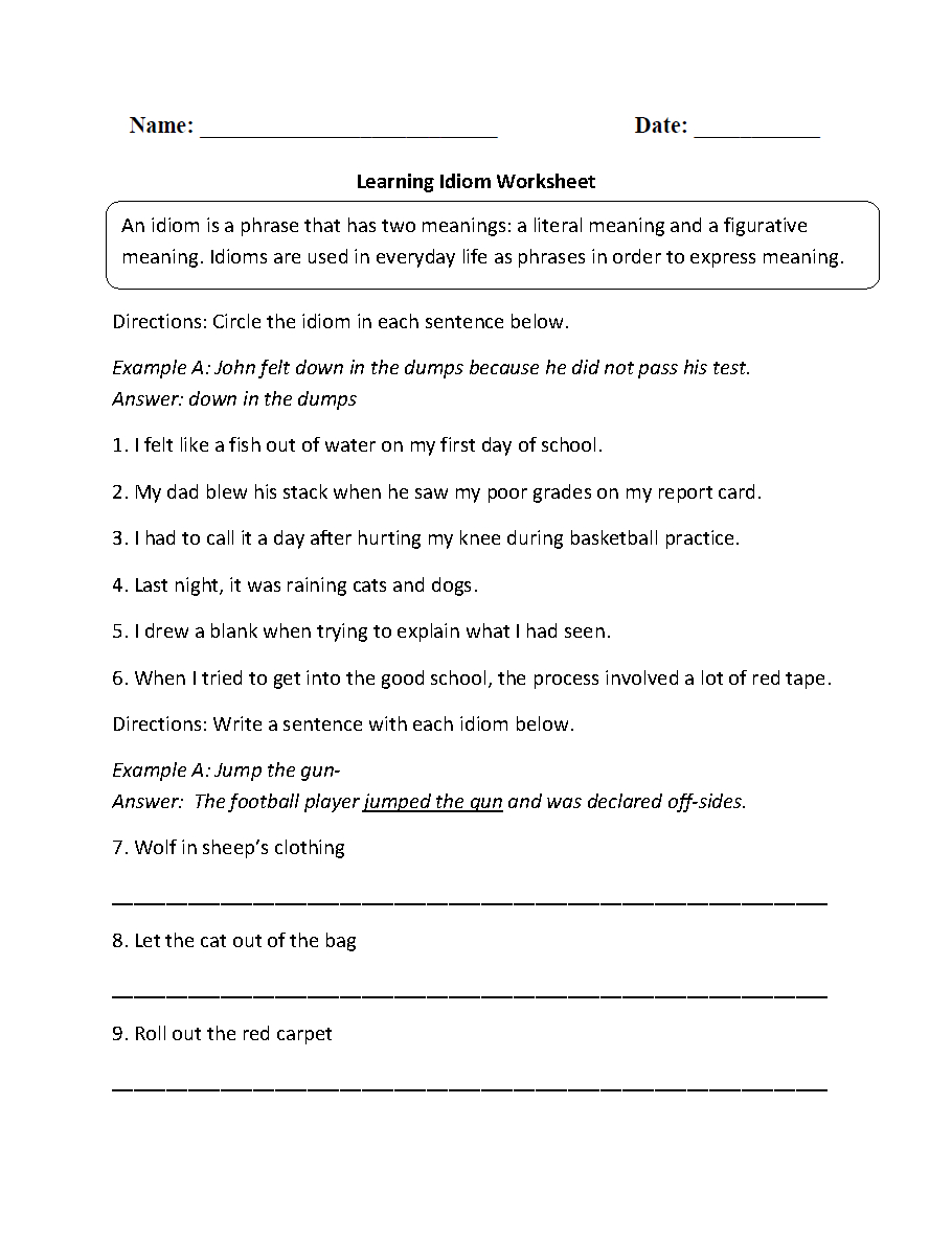 Thanksgiving Figurative Language Identification Worksheet for Thanksgiving Figurative Language Worksheet Answer Key