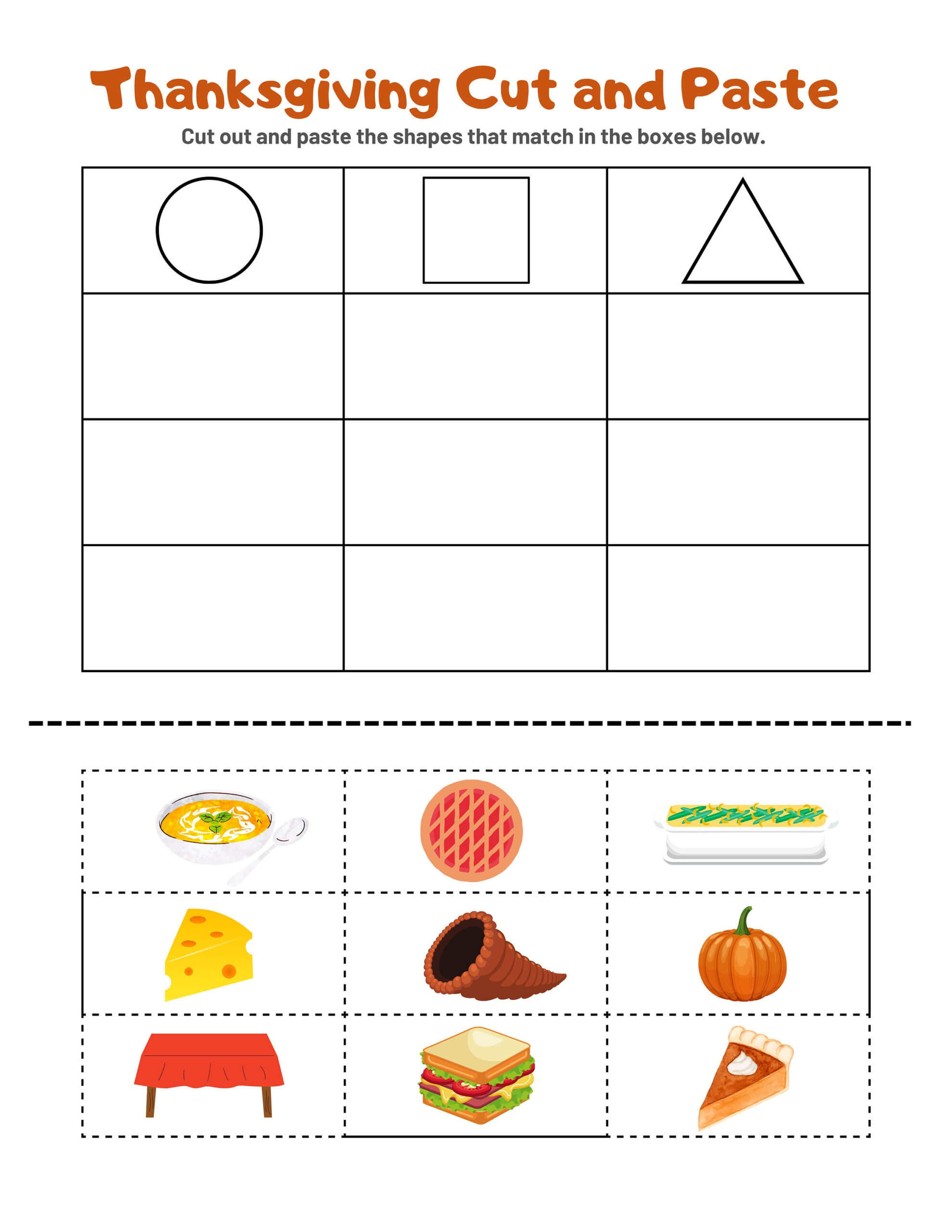 Thanksgiving Fine Motor Worksheets - Etsy throughout Thanksgiving Cutting Worksheets