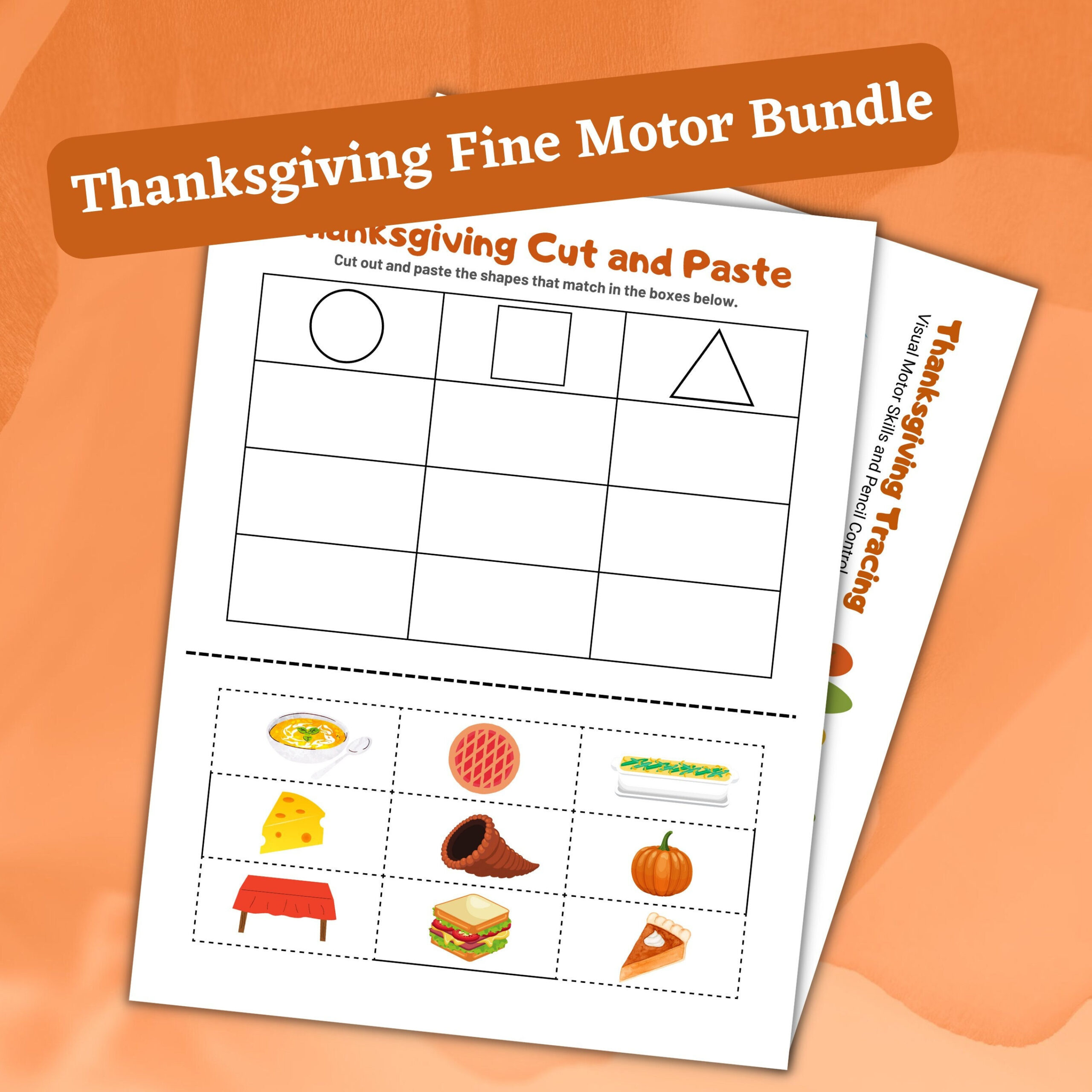 Thanksgiving Fine Motor Worksheets - Etsy throughout Thanksgiving Fine Motor Worksheets