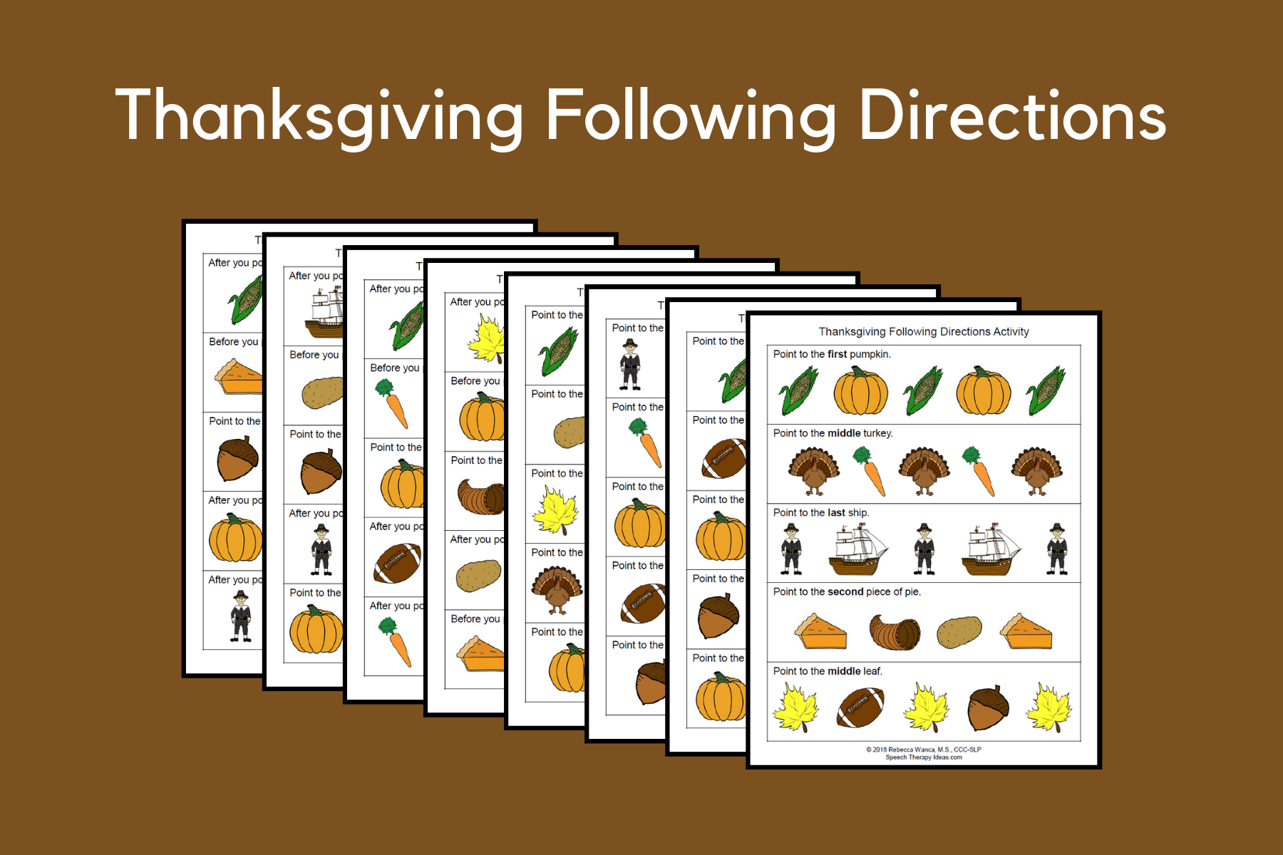 Thanksgiving Following Directions Activity | Speech Therapy Ideas for Thanksgiving Following Directions Worksheet