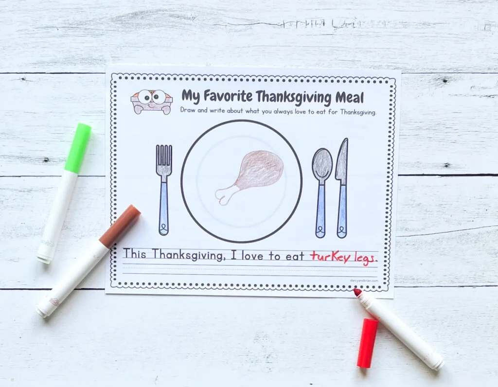 Thanksgiving Food Worksheet | Coloring And Cut Paste Activity with Thanksgiving Favorites Worksheet