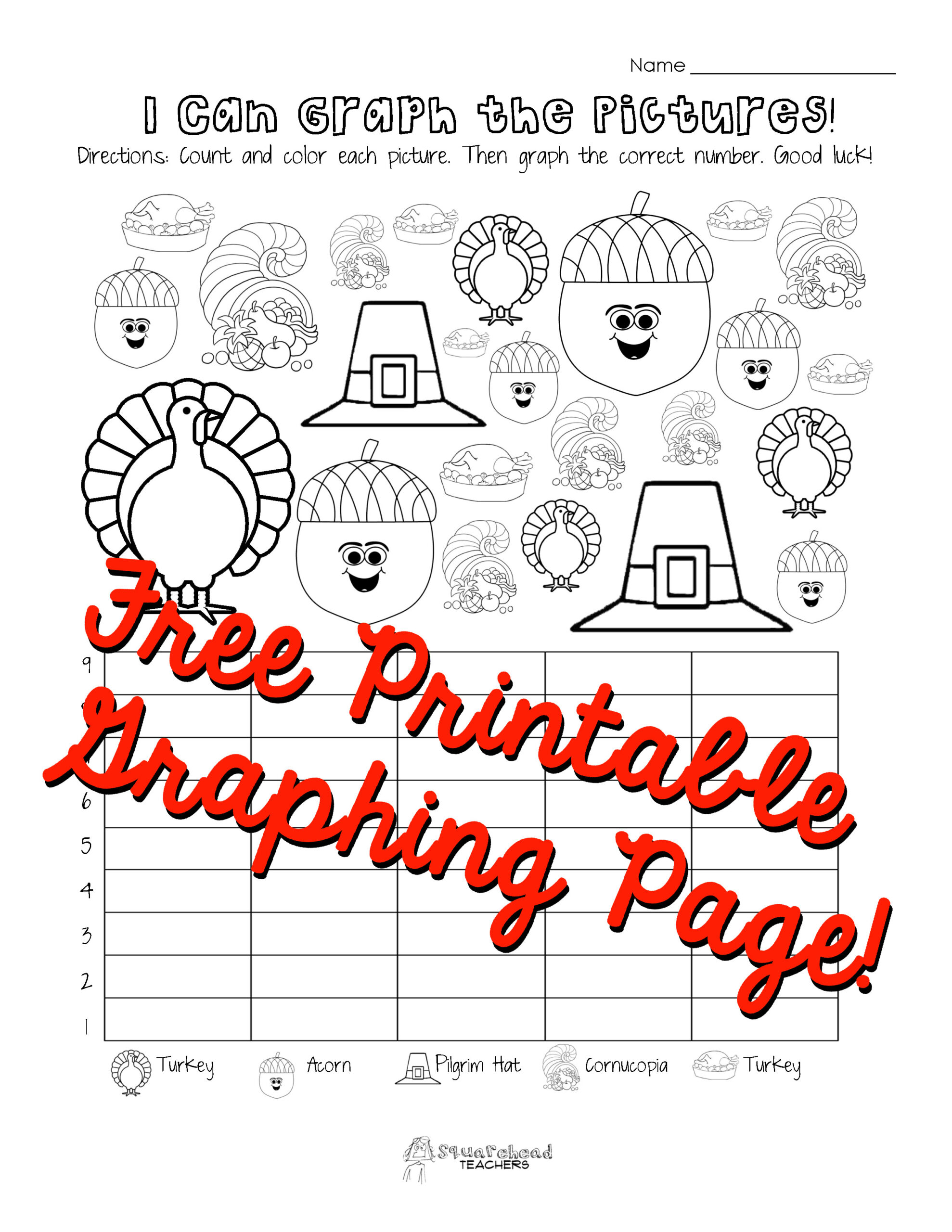 Thanksgiving Graphing Page (Kindergarten, First Grade inside Thanksgiving Graphing Worksheets Free