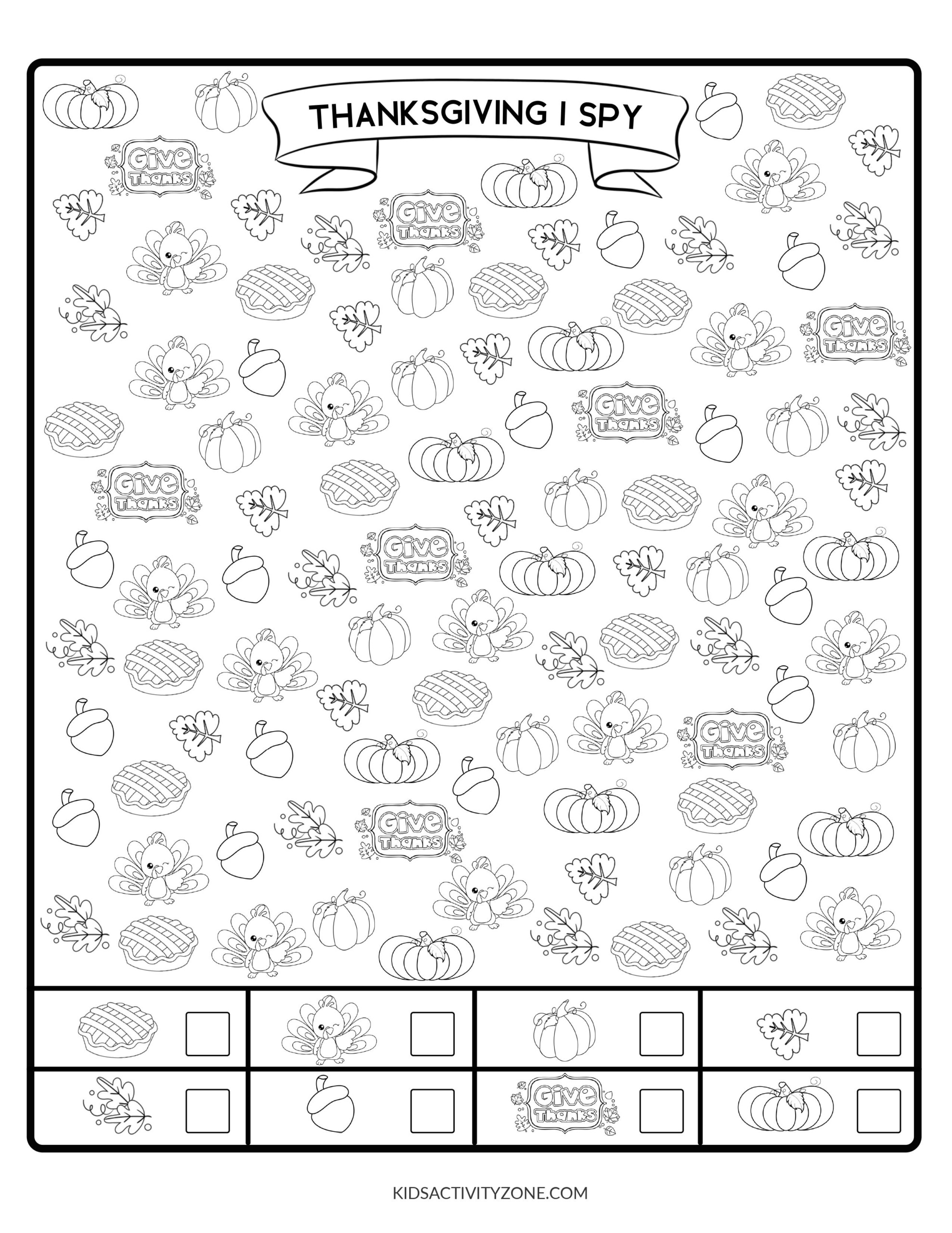 Thanksgiving I Spy - Free Printable! - Kids Activity Zone regarding Thanksgiving I Spy Worksheet