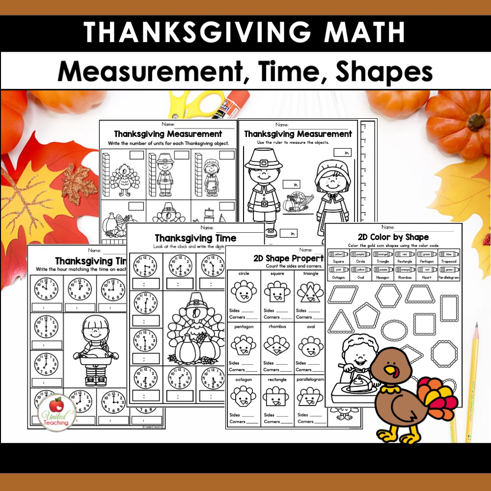 Thanksgiving Math Activities For 1St Grade - United Teaching within Thanksgiving Measurement Worksheet