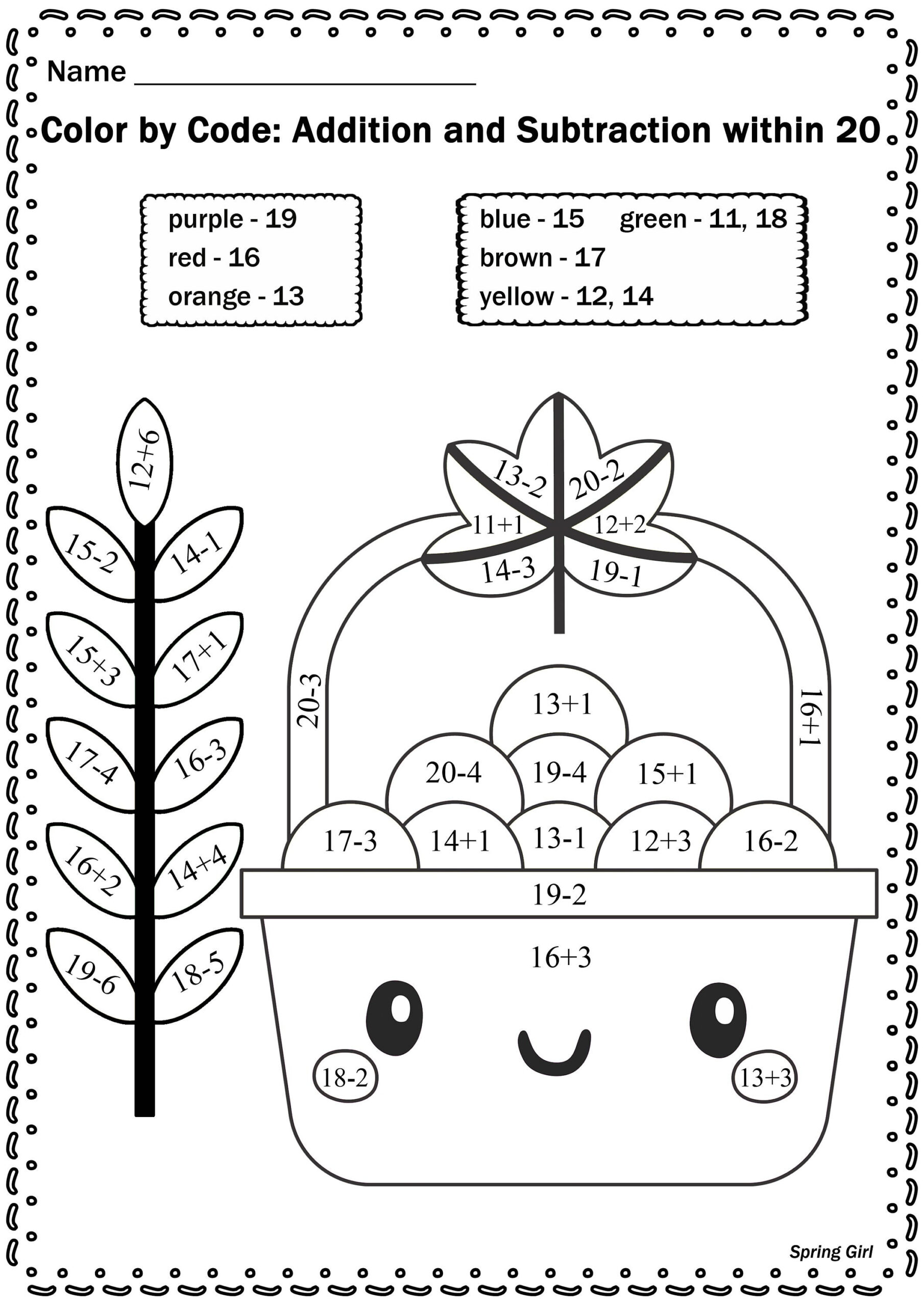 Thanksgiving Math: Colorcode Worksheets - Etsy inside Math Coloring Worksheets Thanksgiving