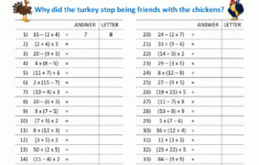 Thanksgiving Math Puzzles in Thanksgiving Math Worksheets 5th Grade