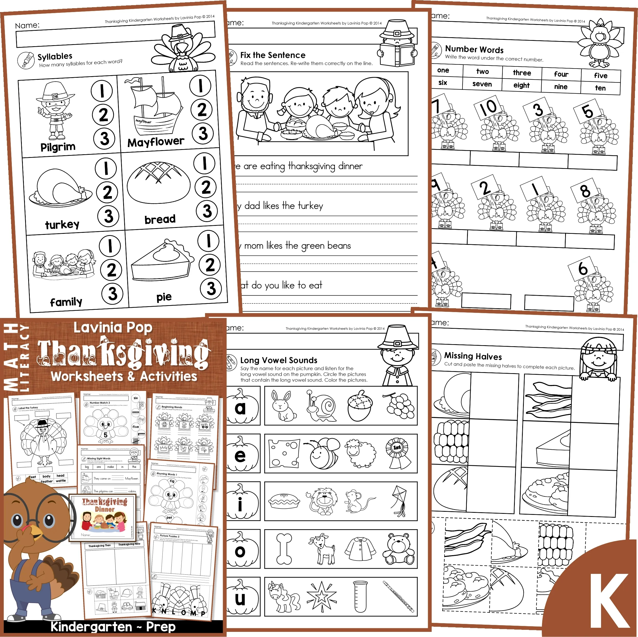 Thanksgiving No Prep Math &amp;amp;Amp; Literacy Worksheets For inside Super Teacher Worksheets Thanksgiving