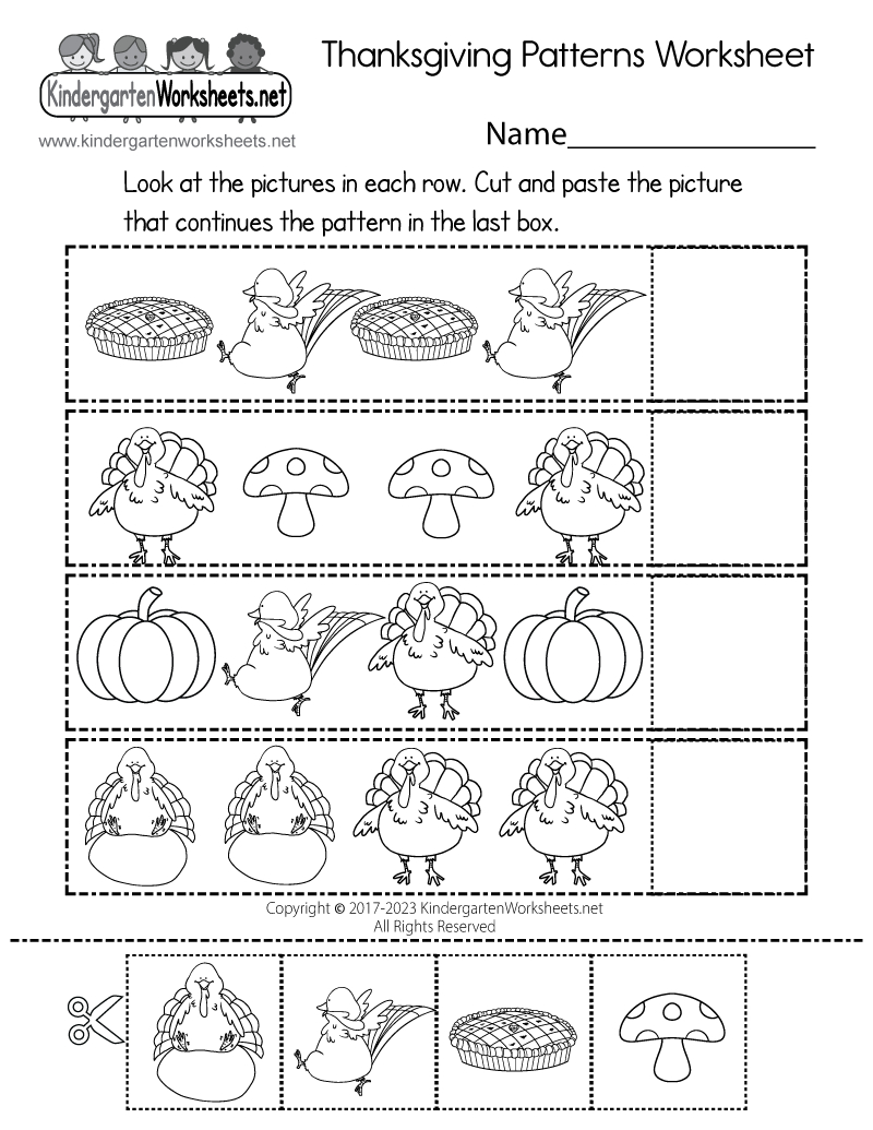 Thanksgiving Patterns Worksheet - Free Printable, Digital, &amp; Pdf for Free Printable Thanksgiving Preschool Worksheets