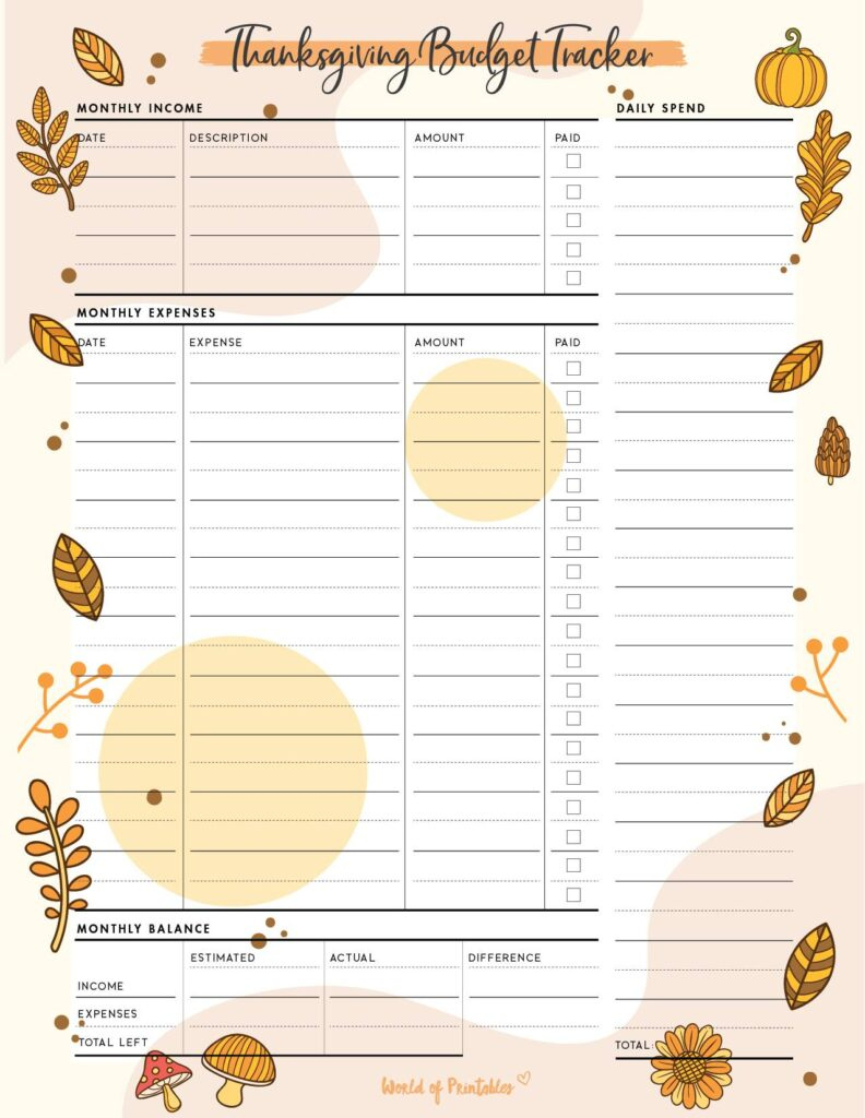 Thanksgiving Planner - Free 60 Page Planner That&amp;#039;S Perfect For inside Thanksgiving Budget Worksheet